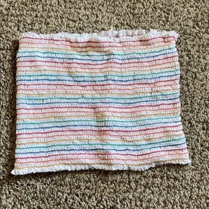 colorful striped tube top